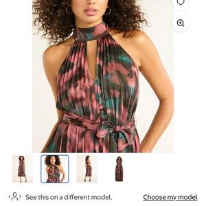Multicolor Halter Neck Dress